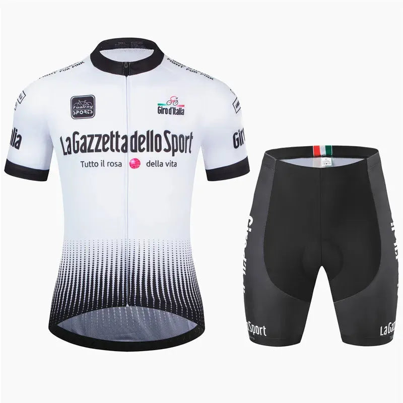 Short sleeve cycling suit in quick-drying polyester fabric for summer riding