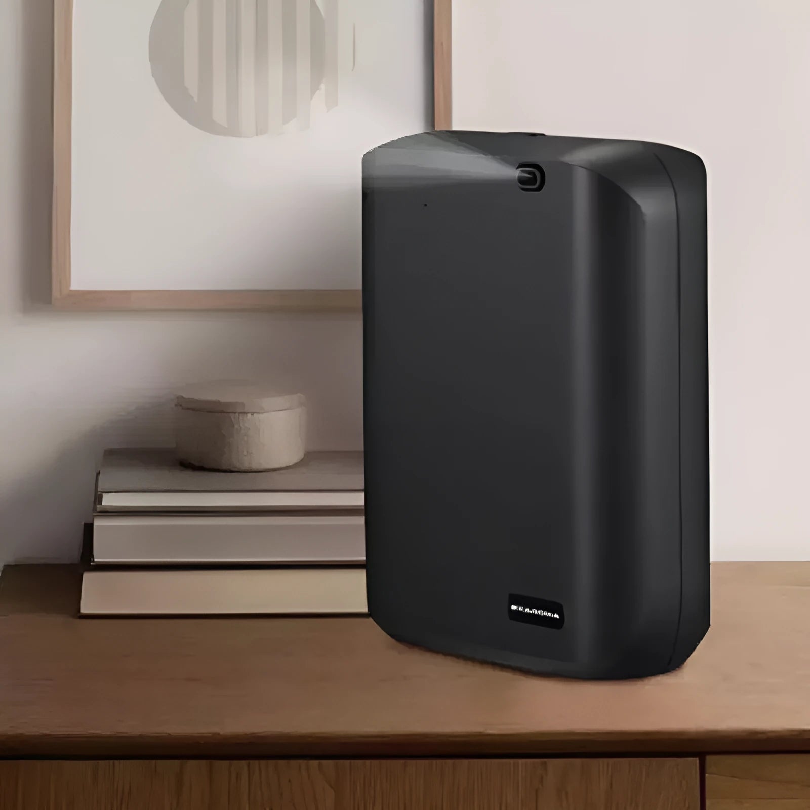 White and black smart HVAC wall mount aroma diffuser with 150ml capacity and app control interface