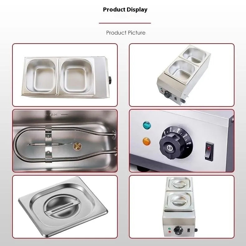 Commercial chocolate melting machine with electric heating double pot and temperature control