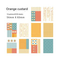 50 pieces of dessert-themed retro collage note paper in ten pastel colours measuring 56x83mm
