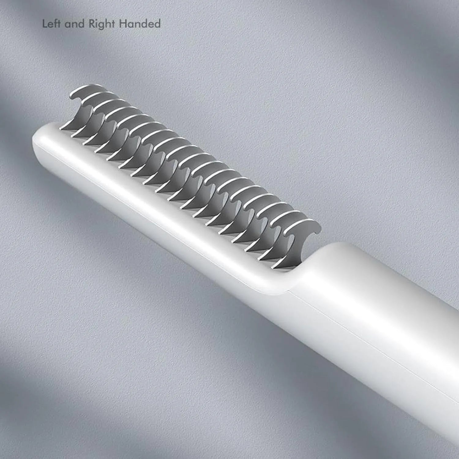 Stainless steel pet dematting comb with rake teeth and comfortable handle for removing mats from dog hair