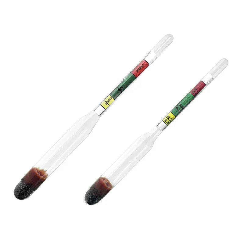 Red and black electrohydraulic hydrometer for automotive battery electrolyte density measurement