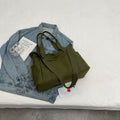 Large capacity polyester canvas tote bag with sandwich pocket and internal phone compartment