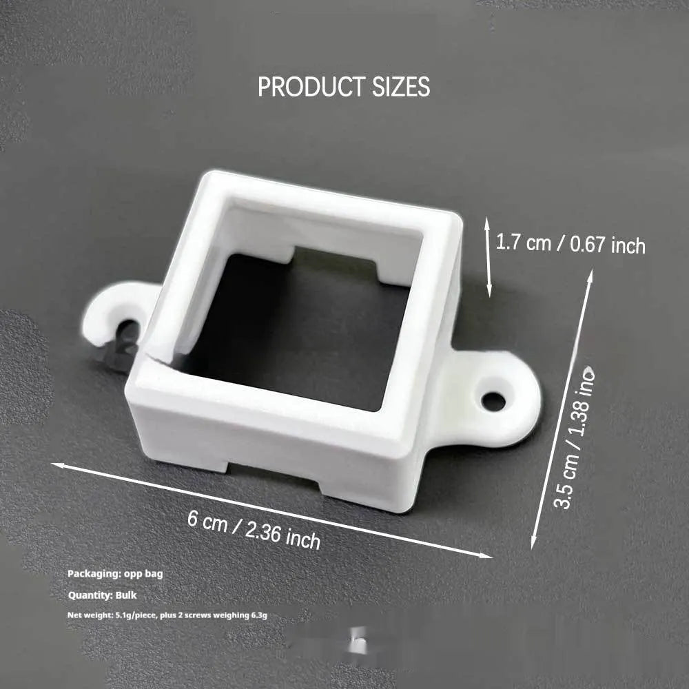 Small white plastic lampshade for LED light bracket, shown next to a ruler showing 1.7cm and 6cm dimensions.