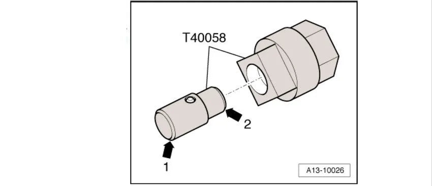 Aodi T40058 crankshaft rotating sleeve automotive timing tool adapter with guide pin arrows