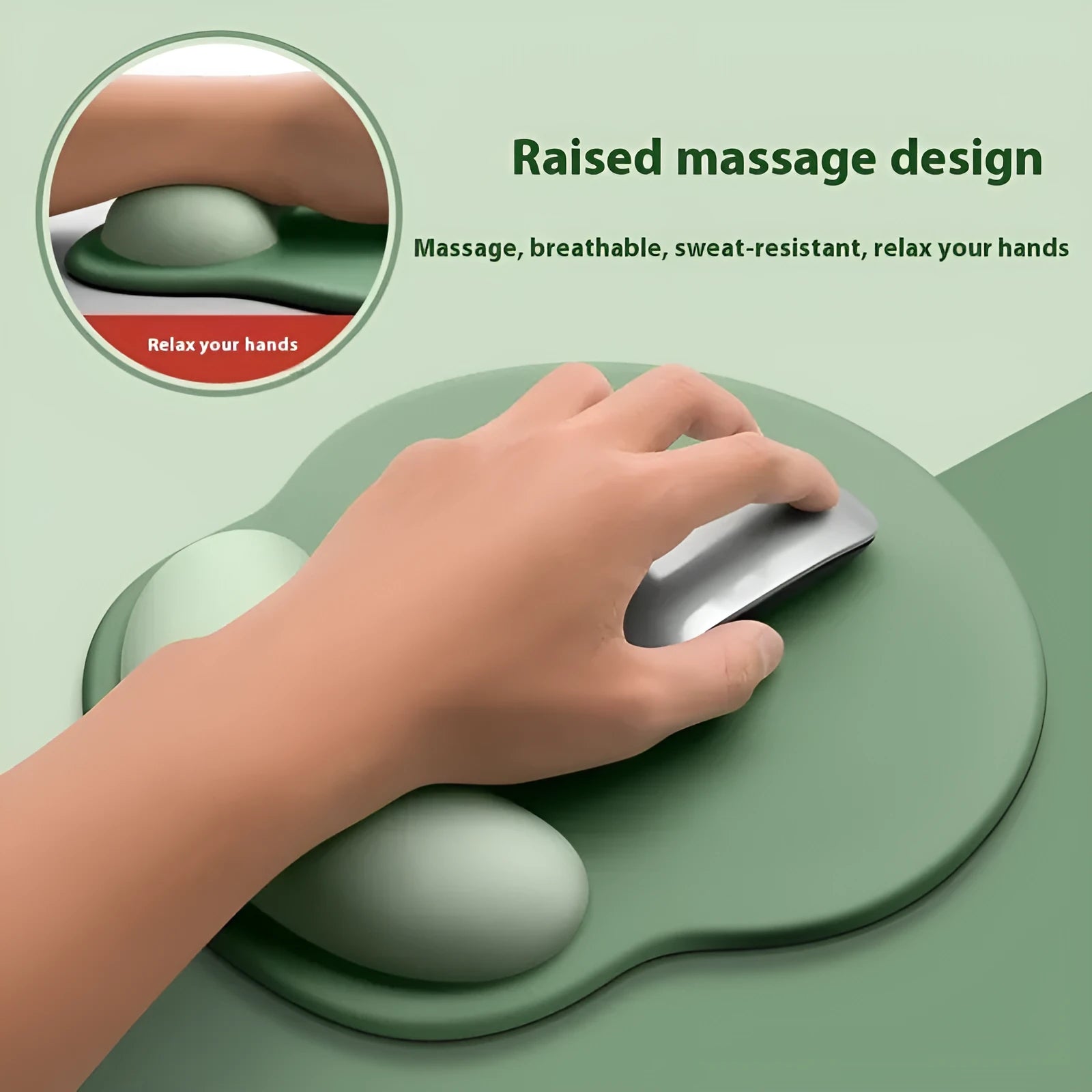 Silicone mouse mat with wristband in gradient colour on desk