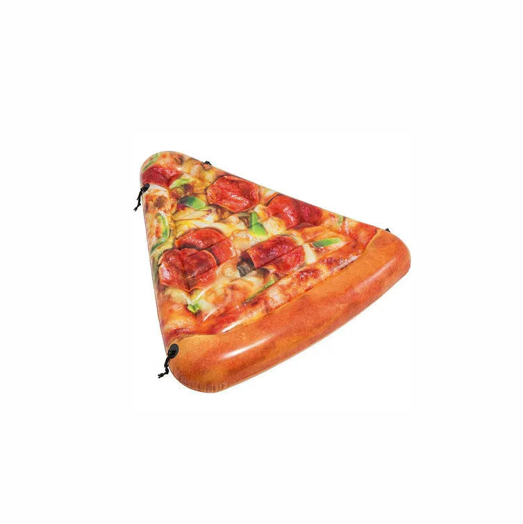 Pizza-themed inflatable surfboard recliner measuring 175cm for pool and beach use