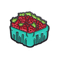 Colourful cartoon fruit and letter design metal brooch made from zinc alloy.