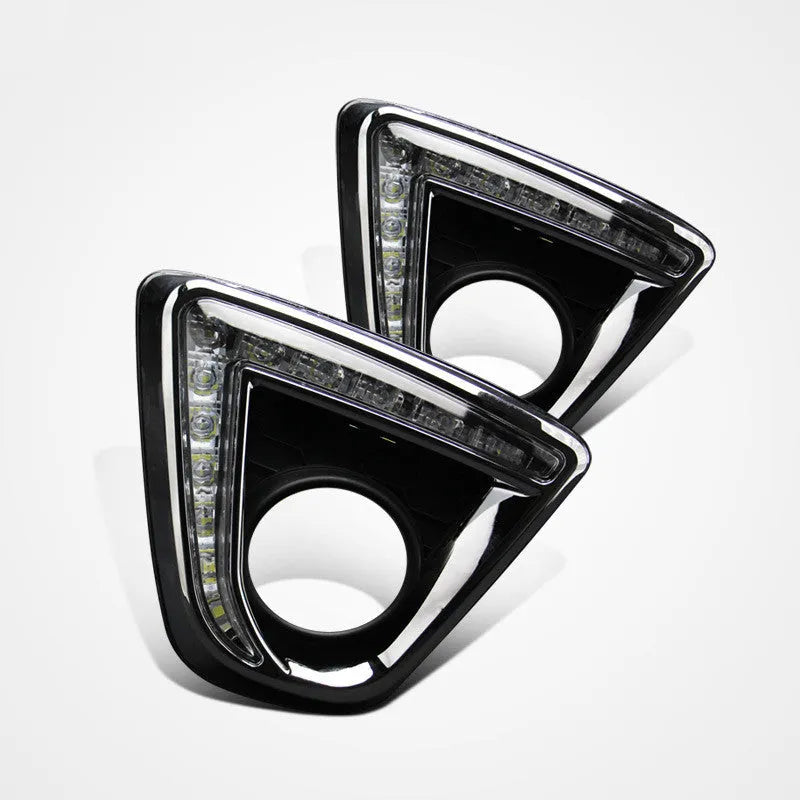 Pair of electroplated LED daytime running lights for Mazda CX-5 with white and yellow illumination options