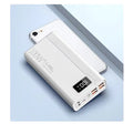 Large capacity power bank in black or white plastic shell with fast charging support