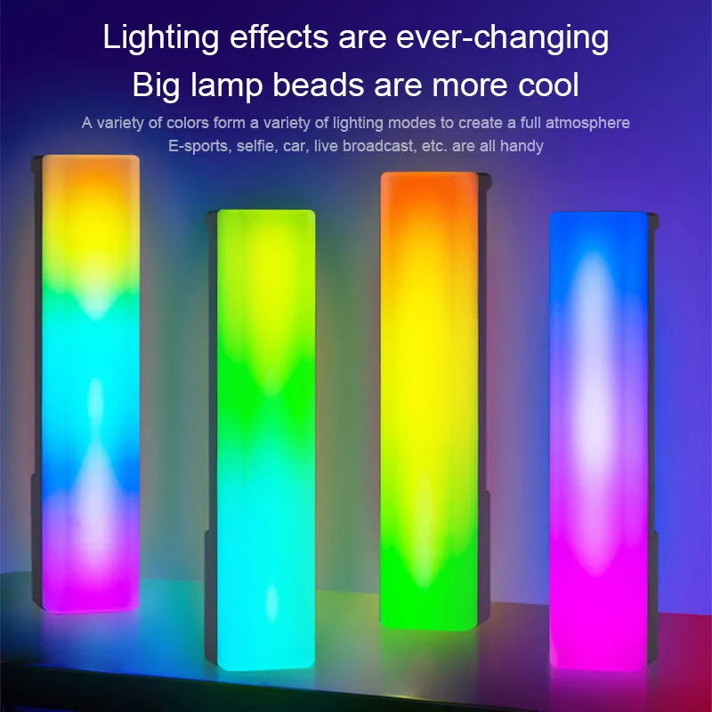 3D RGB voice-activated rhythm light pick-up table top ambiance lamp with cross-border white shell