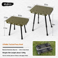 CLS Outdoor aluminium dual-use folding table and camping stool with PU cushion in Army Green.