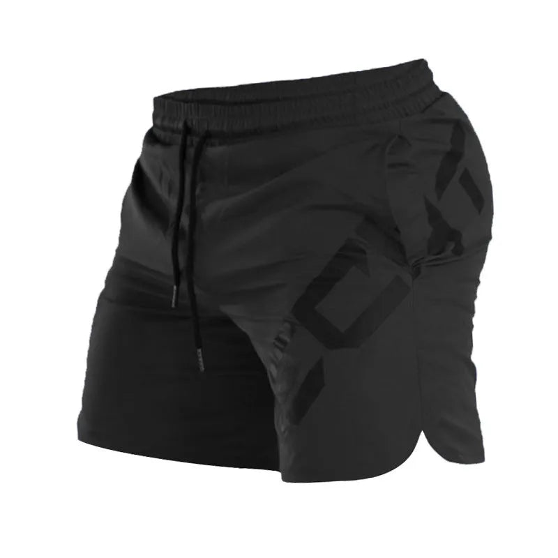 Men's elastic training running shorts in quick-drying chemical fibre blend available in four colours