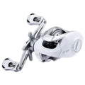 White micro bait casting fishing reel with adjustable wheel speed control mechanism
