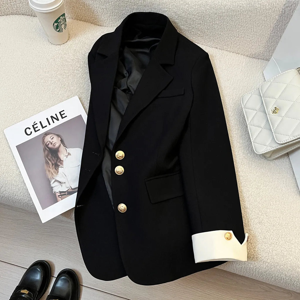 Women's loose-fitting mid-length polyester coat in milky white with pockets.