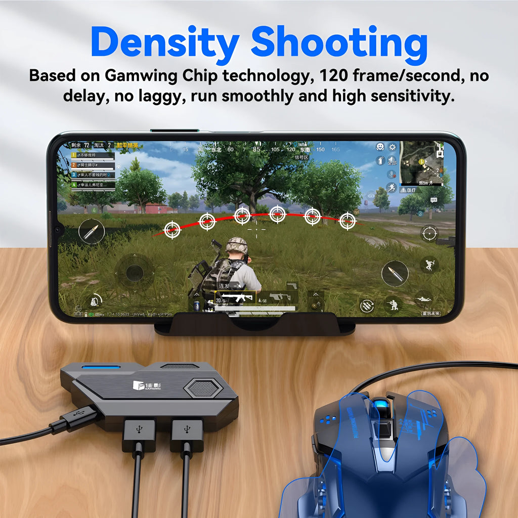 Game controller converter with USB port for mobile gaming compatibility