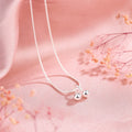 Silver cherry necklace with adjustable snake chain and fruit-shaped pendant
