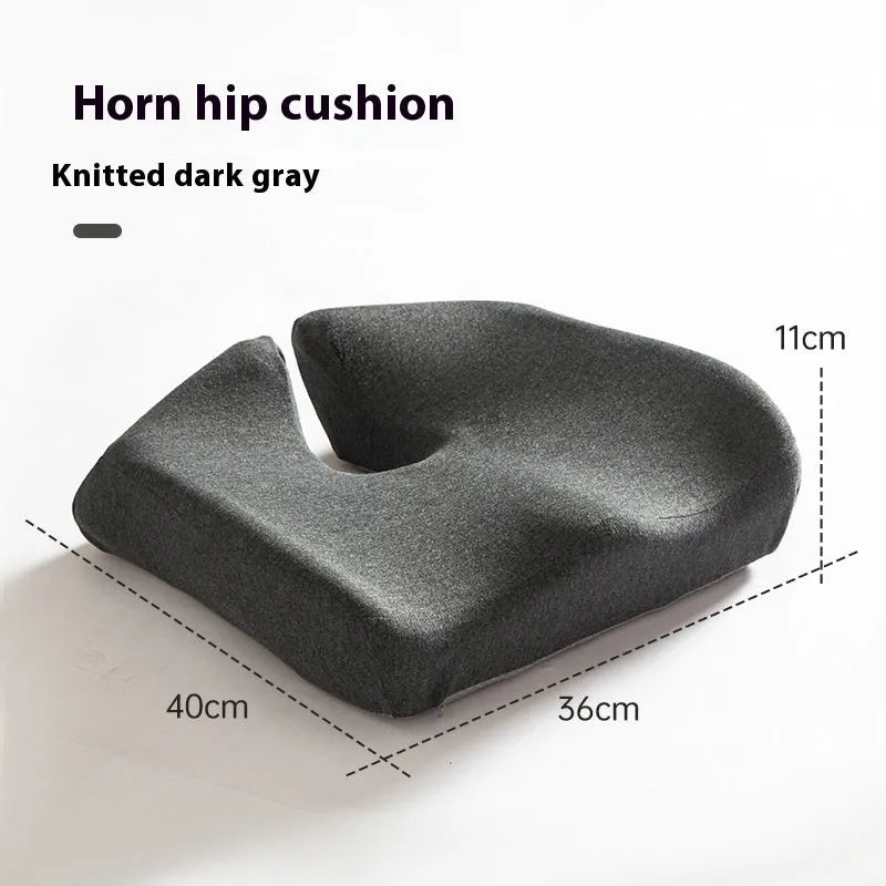 Memory foam office chair cushion in grey colour with 36x40x11cm dimensions
