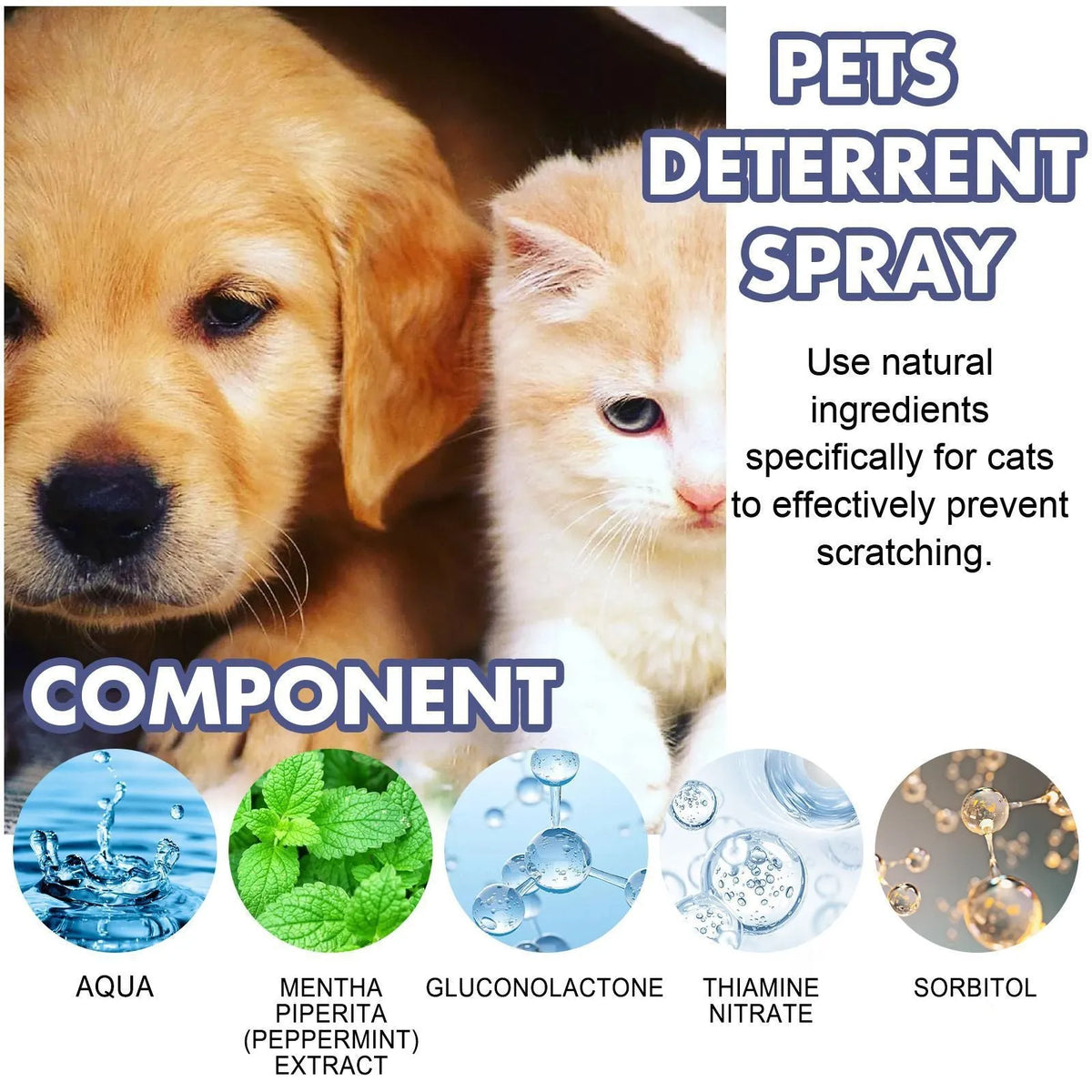 50ml pet deterrent spray in box packaging for preventing scratching on doors and sofas