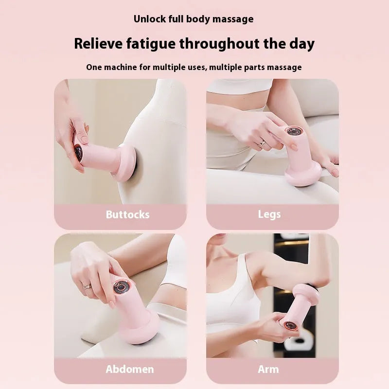 USB electric massager with heat function for back and neck pain in black, pink, or white colours