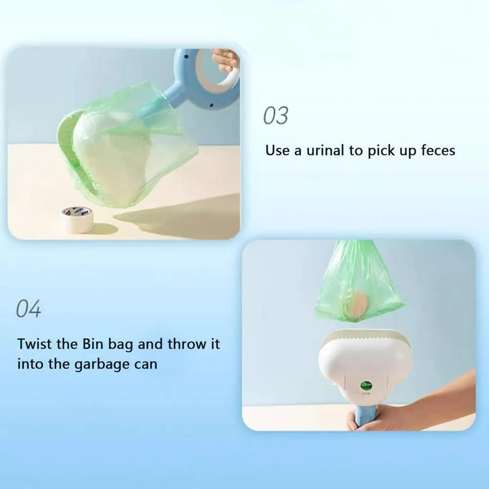 Blue ABS plastic dog pooper scooper with cloud-shaped jaw design for outdoor waste collection