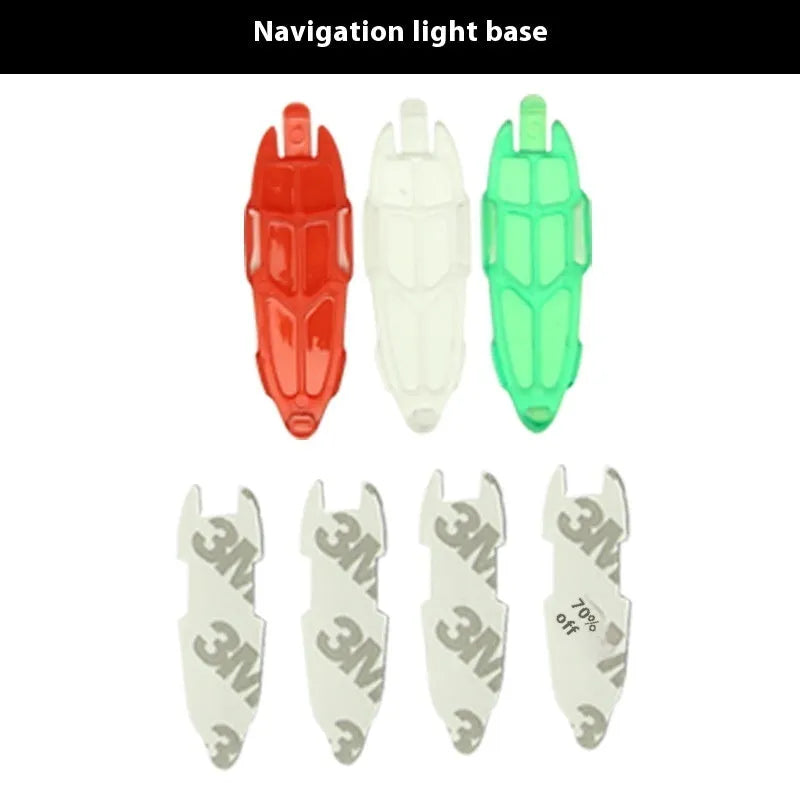 V3 wireless charging waterproof navigation light for scale models with adhesive backing.