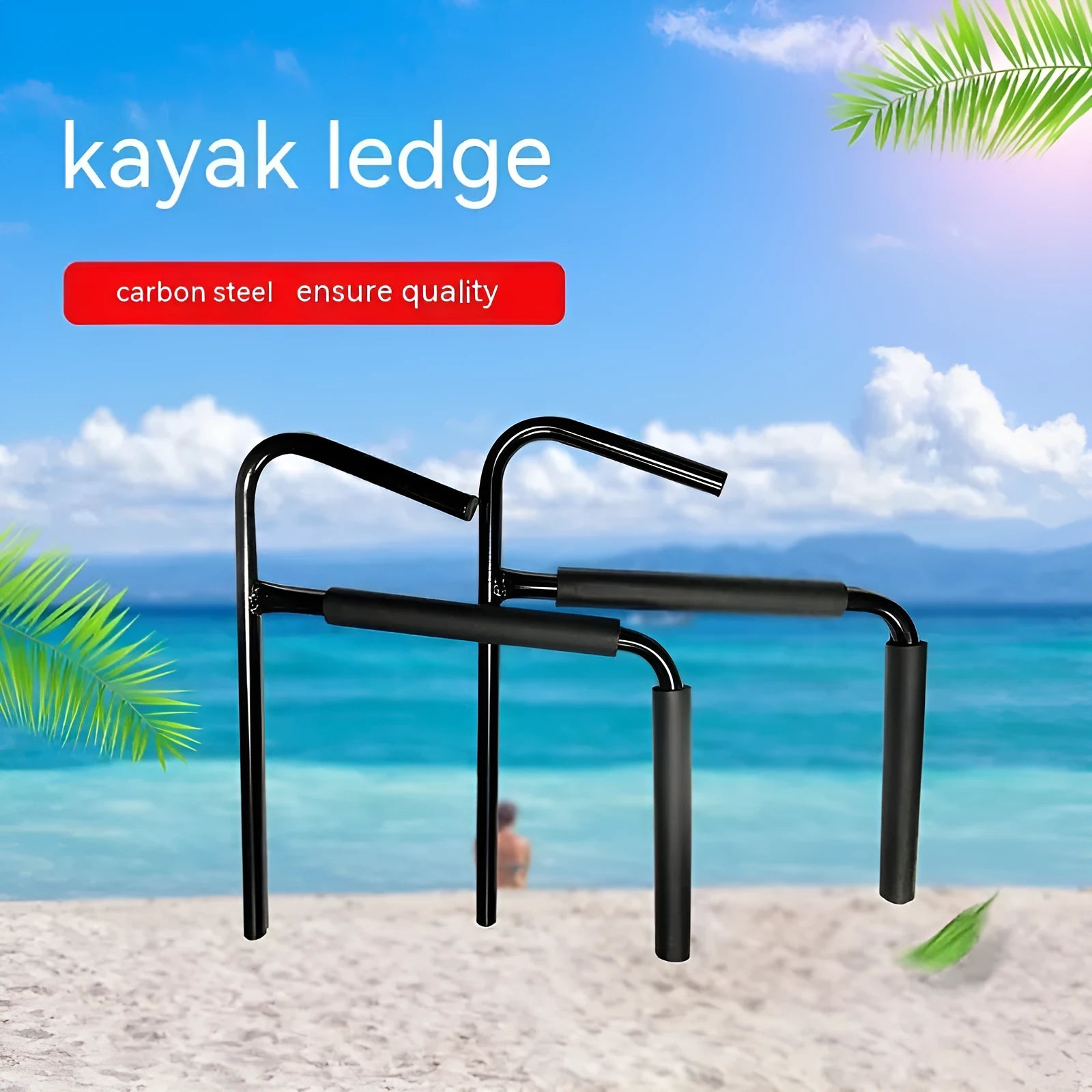 Carbon steel kayak and surfboard wall storage rack with wall-mount design