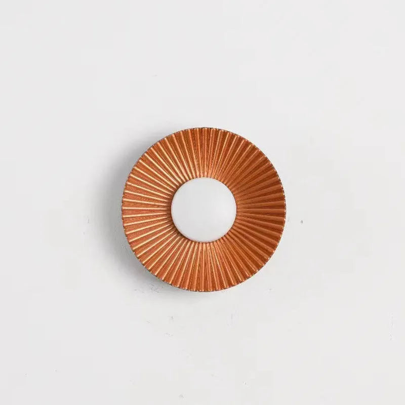 Round aluminium wall lamp with white and gold finish options for bedroom and living room lighting installation