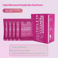 Toilet bubble powder descaling cleaner in blue ocean and pink floral fragrance packages