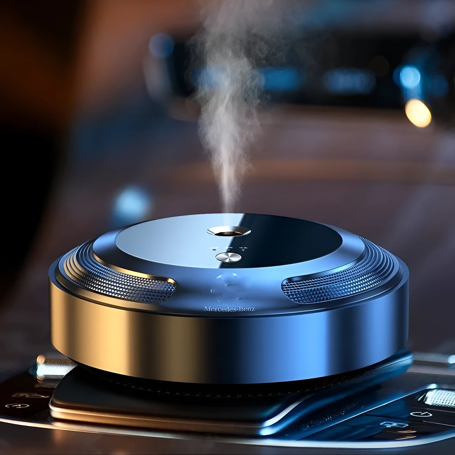 Car aromatherapy machine with zinc alloy shell and metal perfume seat