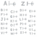 Brass gold-plated alphabet earrings showing single capital letter designs from A to Z with zircon elements