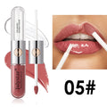 Women's lasting lip gloss tube showing moisturising formula in one of nine style shades with 6ml content