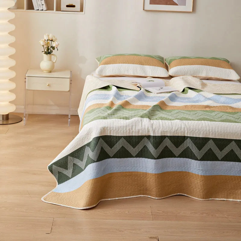 Pure cotton printed bed sheet set in modern bedspread style for a 2.2 metre bed.