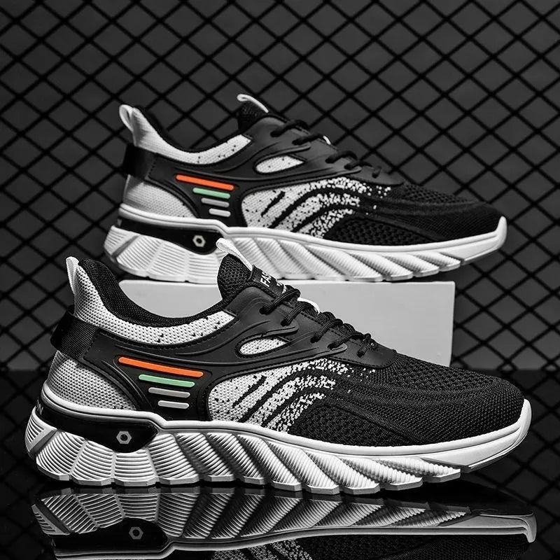 Men's white blue platform casual sports shoes with mesh upper and cross shoulder strap detail