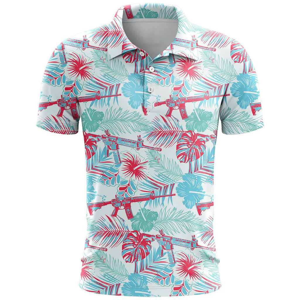 3D printed pattern on a loose fit short sleeve sports top made from bird eye polyester cloth.