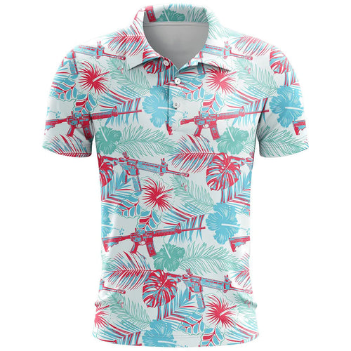 3D printed pattern on a loose fit short sleeve sports top made from bird eye polyester cloth.