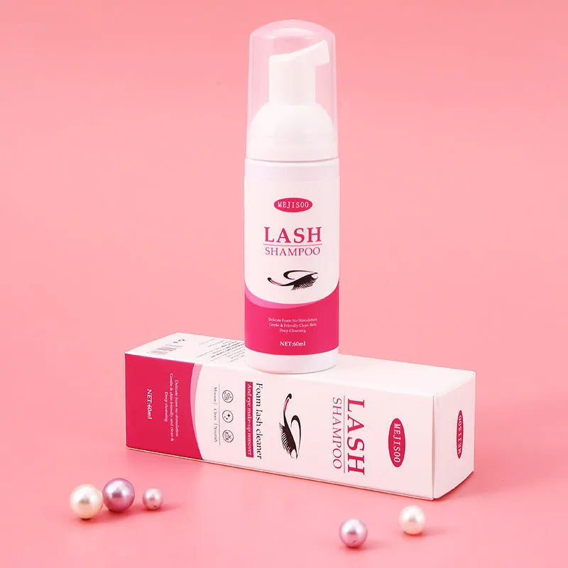 60ml lash shampoo mousse bottle for eyelash extension cleaning, 3.7cm diameter