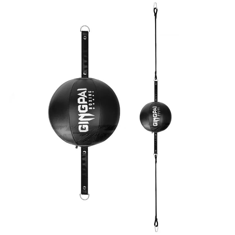 Black and green PU leather hanging boxing speed ball for reaction training