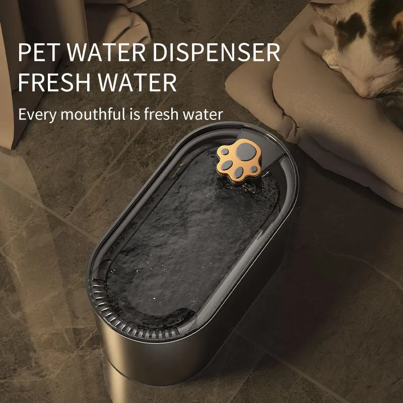 Berlin blue automatic pet water fountain with 3L capacity and LED light display on base