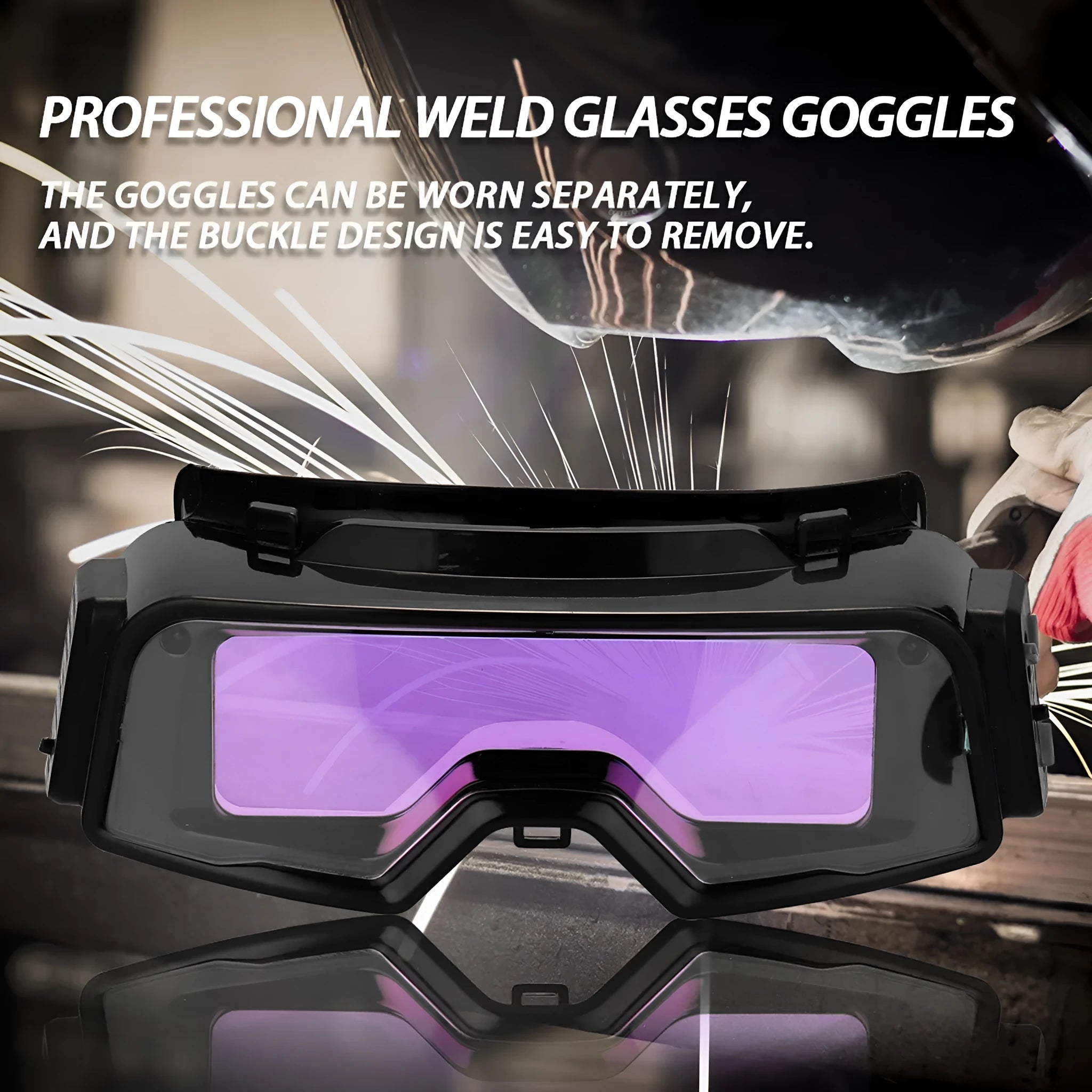 Black automatic darkening welding mask with adjustable shade control for arc welding protection