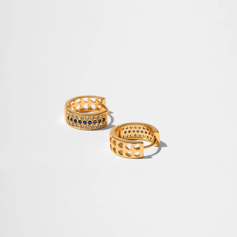 Round geometric women's earrings with electroplated KE1268 colour finish