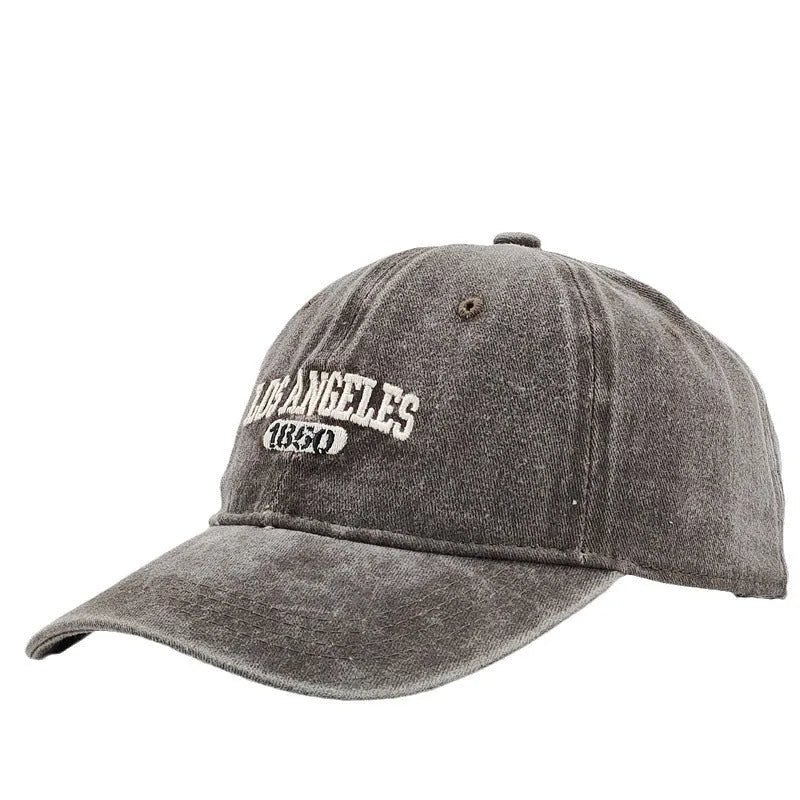 Acrylic personalised distressed letters embroidered peaked cap with conical retro crown