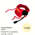 Handmade chef hat and cotton knitted sweater pet costume set for small to medium cats and dogs