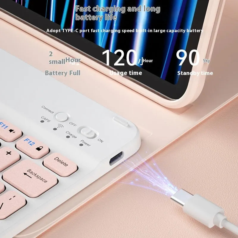 Bluetooth wireless keyboard for tablet PC in multiple colour options with USB charging cable