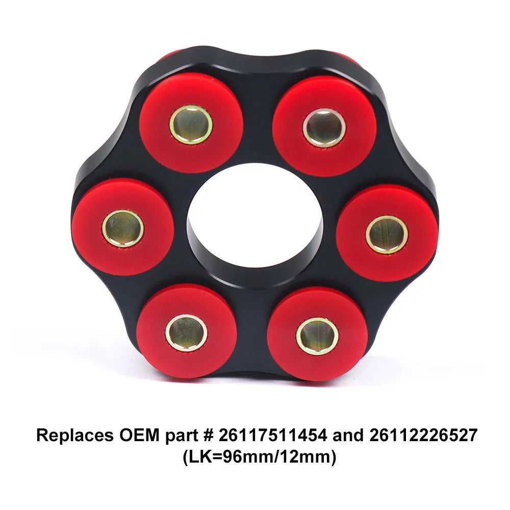 Red polyurethane aluminium BMW drive shaft connecting plate bracket for E46 E36 E30 M3 and E28 series vehicles