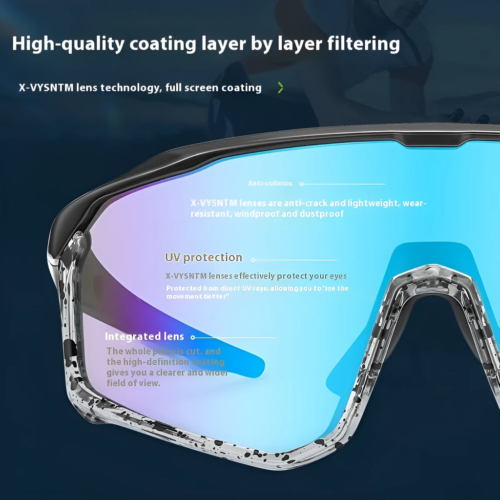 Full-frame mountaineering goggles in a colourful design with UV protection for climbing and hiking.