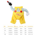 Yellow sword assassin costume for a cat, made from polyester fabric.