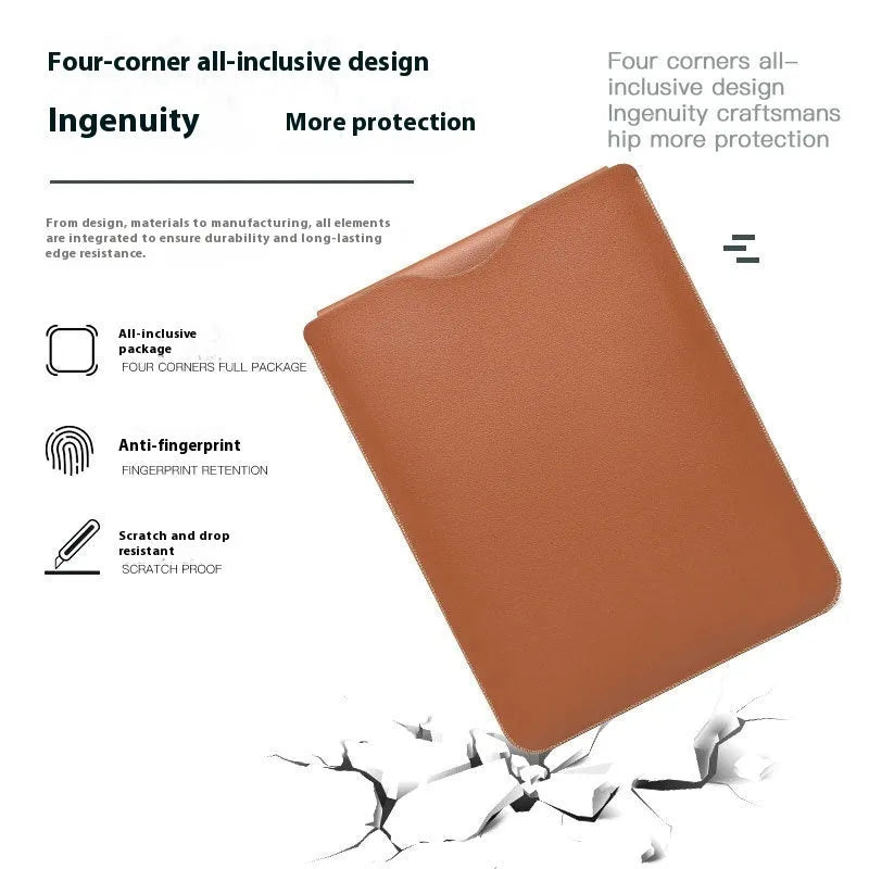 Four lock edge notebook leather liner protective covers for MacBook laptops in chosen colour