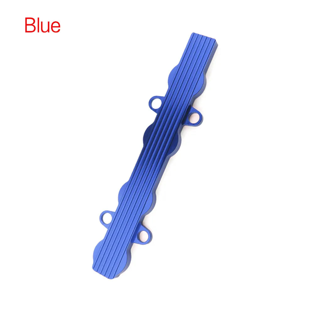 Aluminum engine harness housing in blue red silver colour options with hole and no-hole configurations