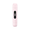 White and pink electric armpit hair trimmer depilator with USB charging cable